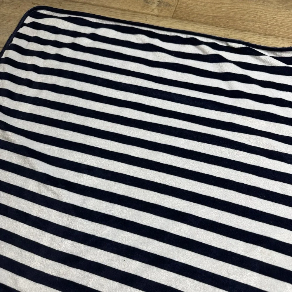 Child of Mine Carter's Blue Striped Whale Baby Boy Blanket Minky Dot 38 X 29